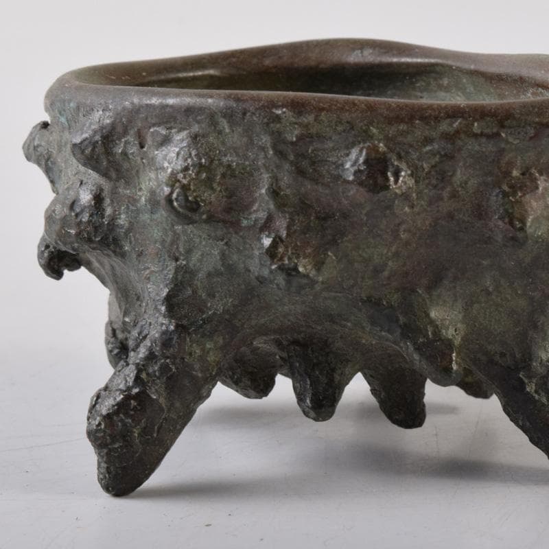 茶道具　古銅　栄螺形　蓋置　時代箱　V　7235