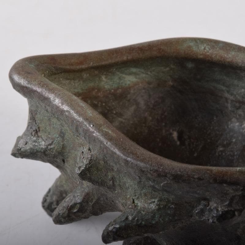 茶道具　古銅　栄螺形　蓋置　時代箱　V　7235