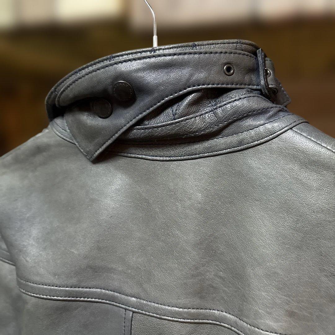 BURBERRY BLACK LABEL シングルライダース Mサイズ ネイビー BURBERRY