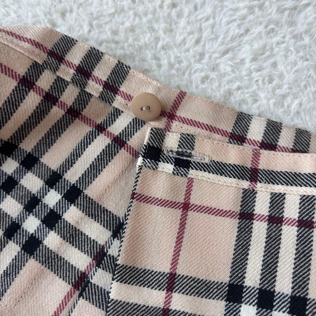 バーバリーブルーレーベル ベージュ ノバチェック プリーツラップスカート M