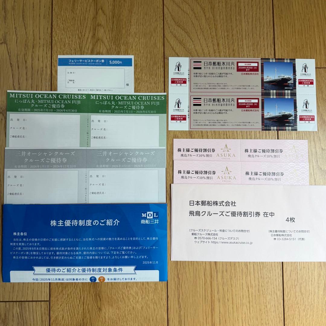 商船三井・商船三井 株主優待券(にっぽん丸、さんふらわあ等) - メルカリ