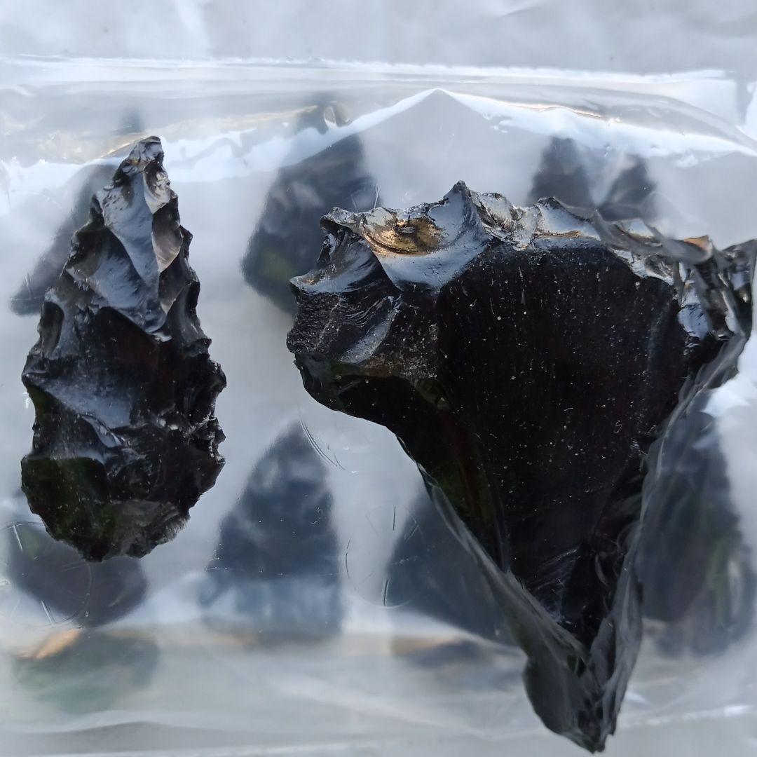 がちがち 石器 模写 269 スクレーパー 石槍 黒曜石 サンプル - メルカリ