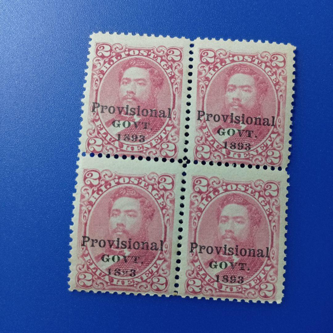 8878 外国切手 1893年 アメリカハワイ暫定政府 田型 加刷 レア