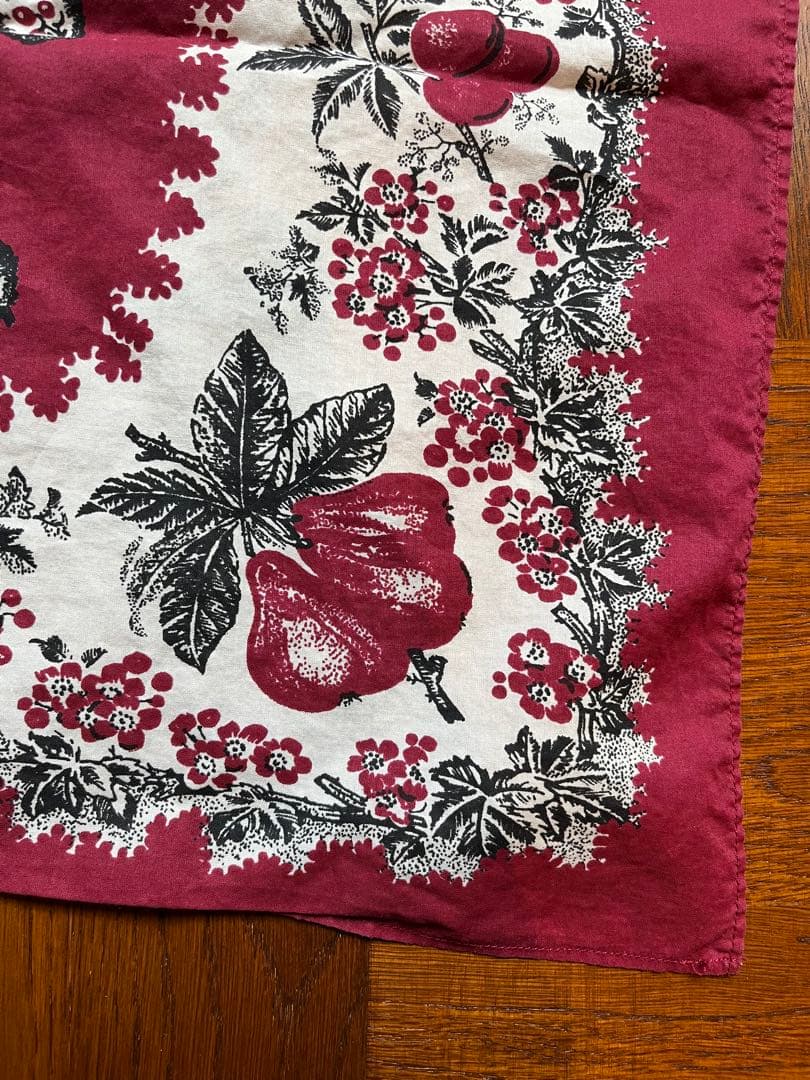 レア LVC イタリア製 バンダナ フルーツ柄 バーガンディ