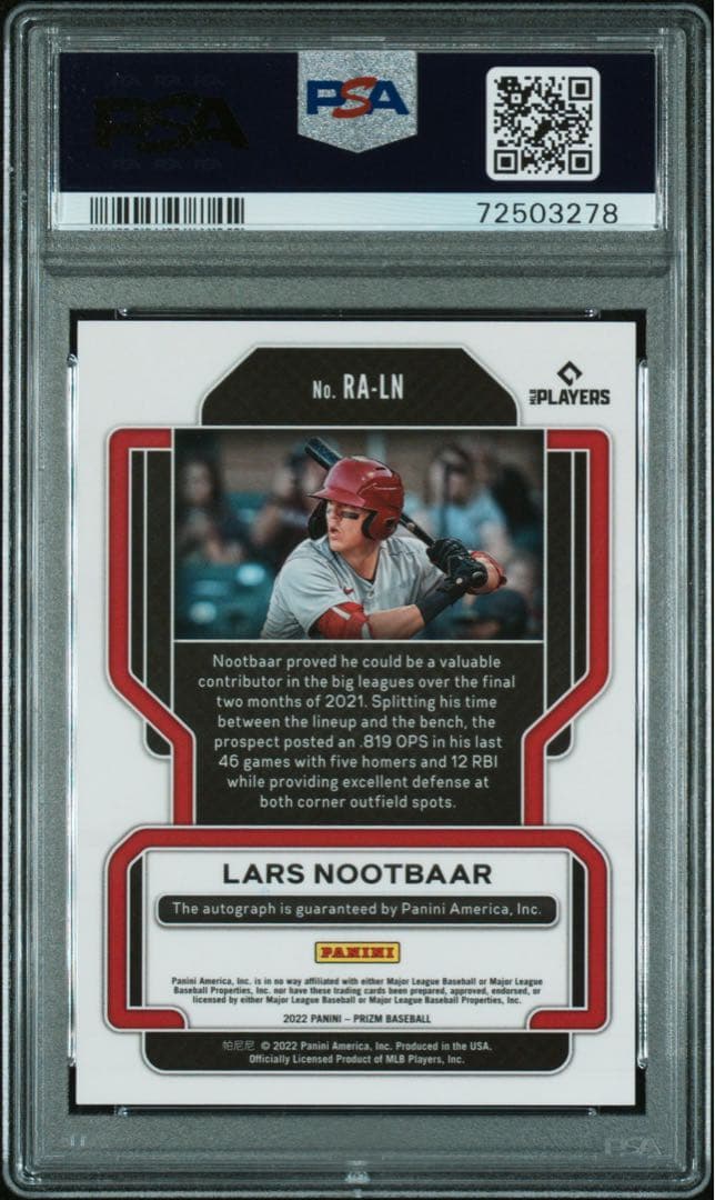 PSA10】Panini Prizm 2022 Auto ヌートバー RC