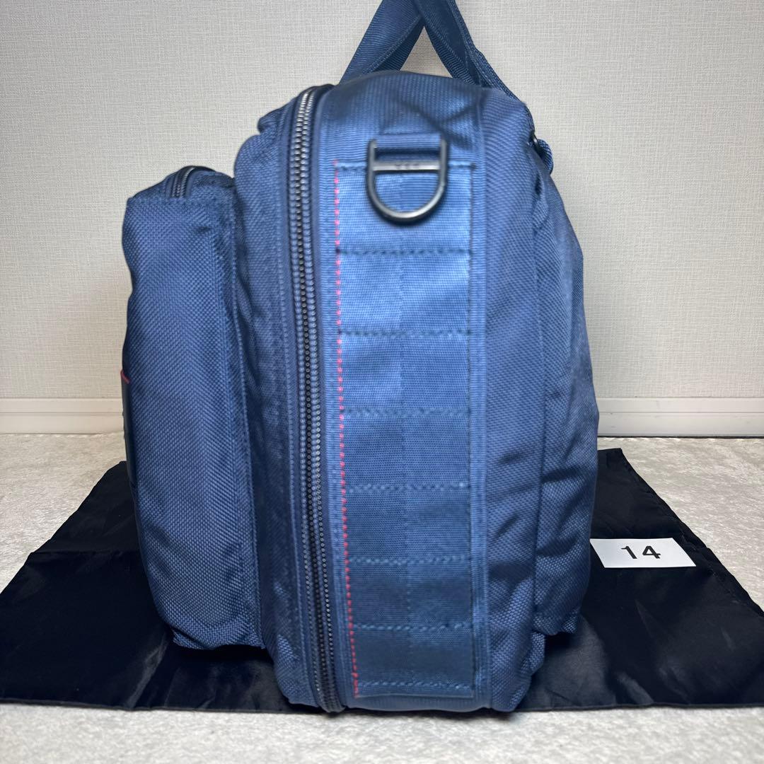 14 極美品　ブリーフィング　ビジネスバッグ　3way ブルー　ネイビー