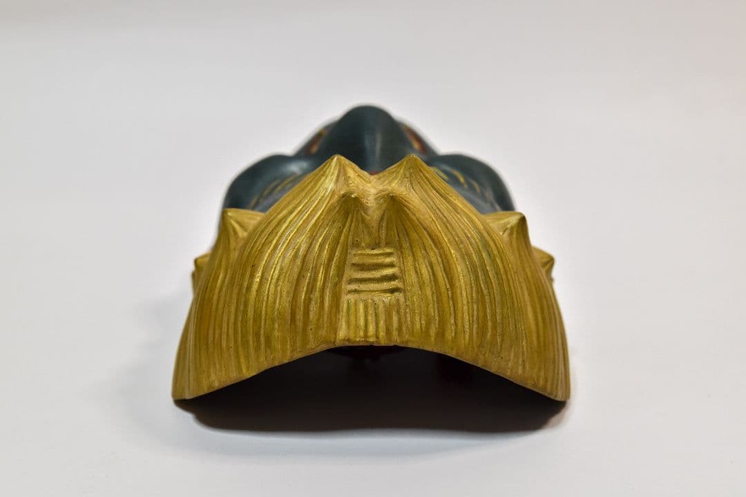 能面 不動 山本忠閑作 烙印あり、能面袋、箱付き 美品 （C3） 美術品