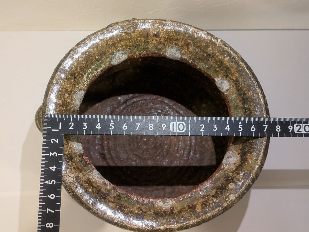 丸田宗彦』耳付朝鮮唐津水指内田皿屋窯茶道具共箱共布栞略歴冊子