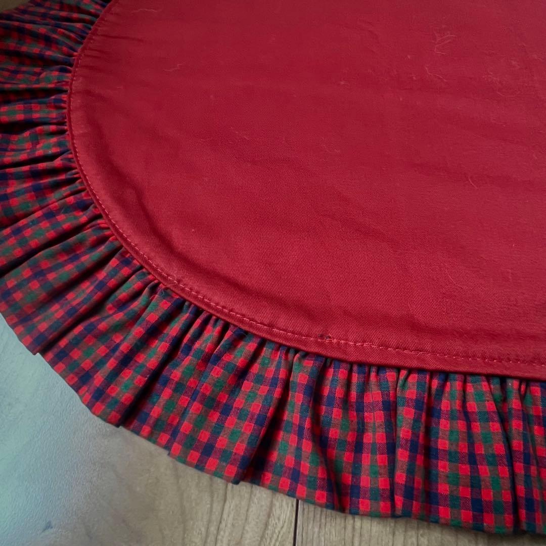 1324.カフェマット50×71 ファミリアのようなチェック ハンドメイド犬