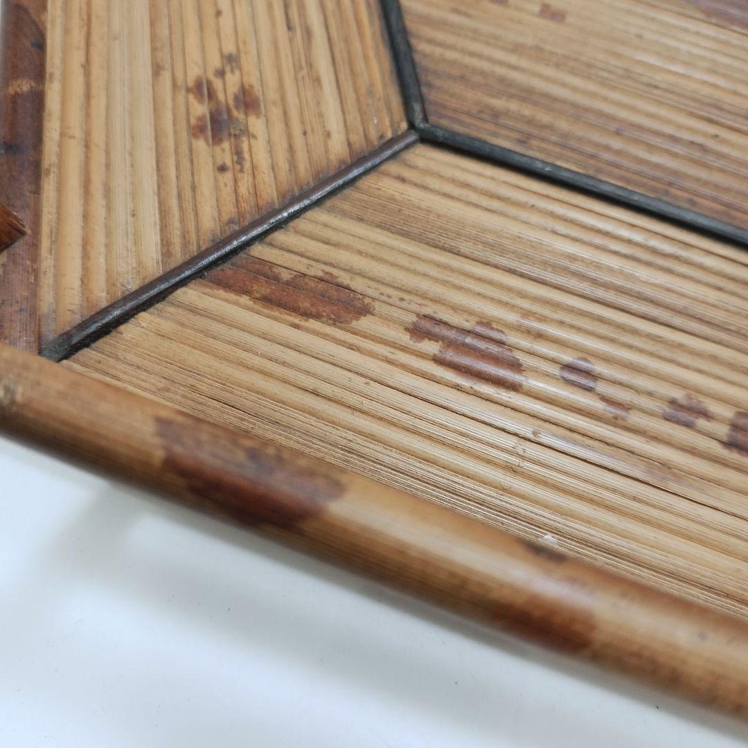 Y179 煎茶道具 紅斑竹 網代網 六角煎茶盆 茶盆 ma の