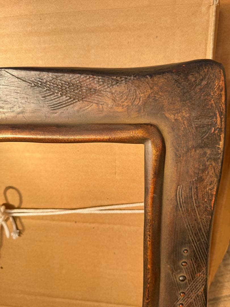 アンティーク調装飾的な木製額縁 ブラウン系 倉庫① 1/27 P6サイズ