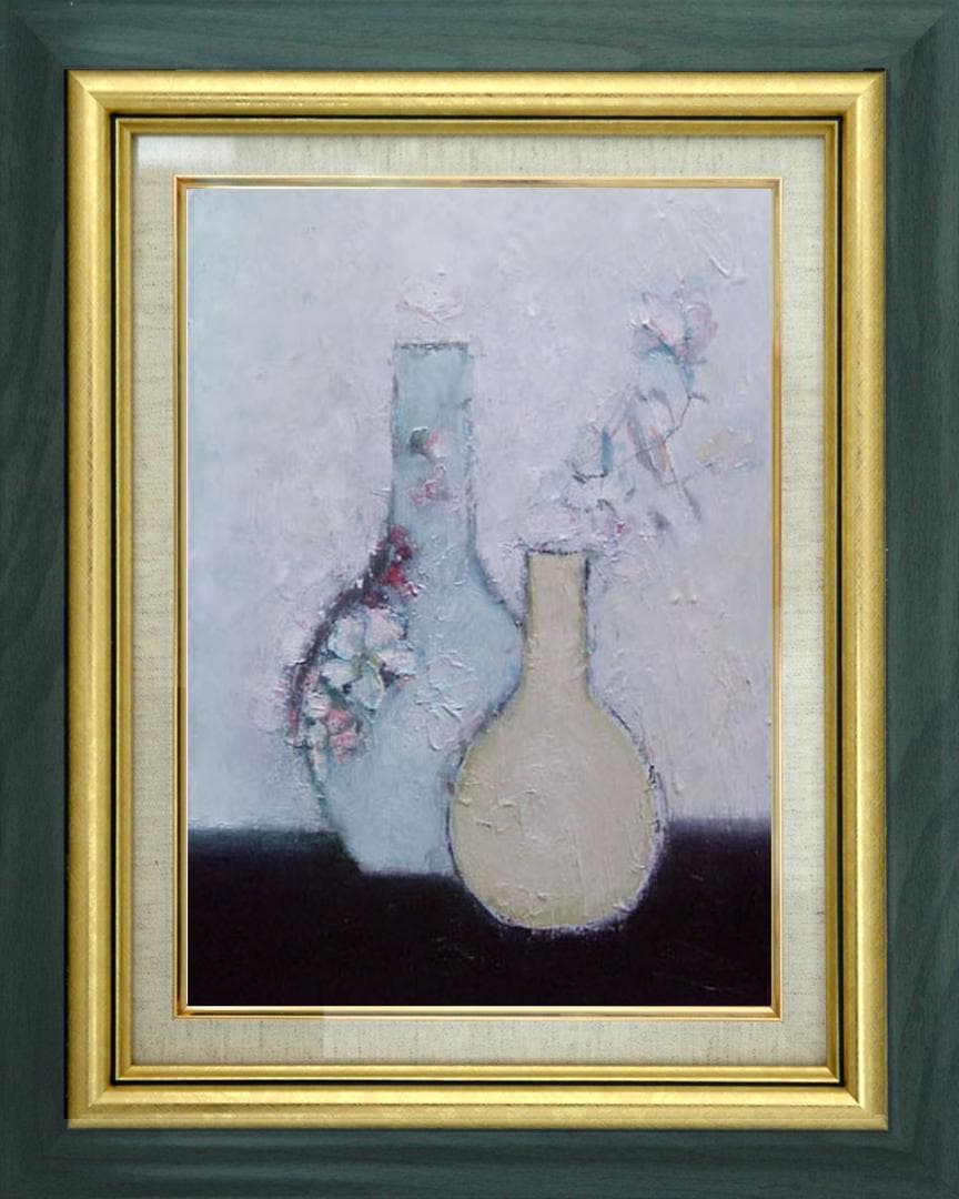 油絵 菅家令子 絵 絵画 インテリア uF6-111102 花と花びん - メルカリ