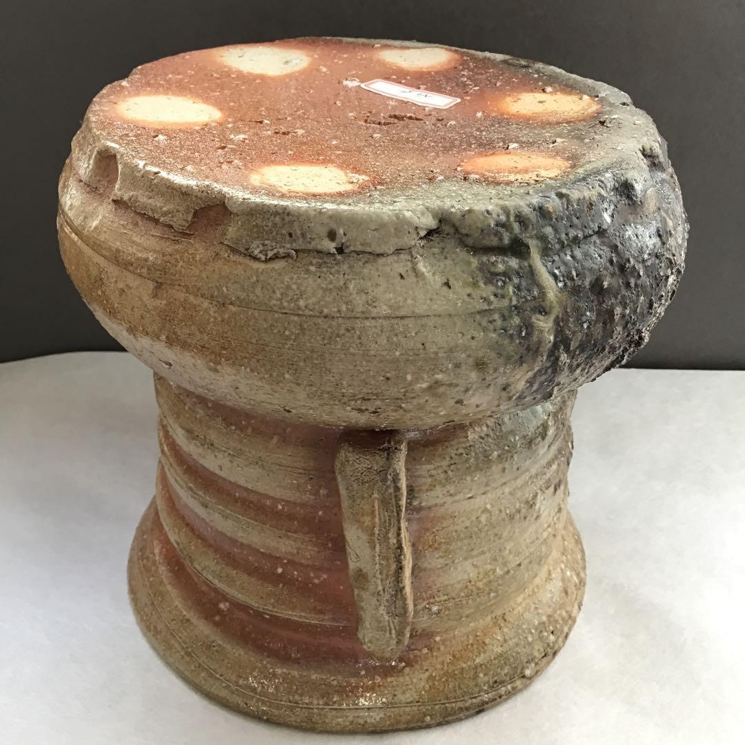 茶道具 水指 信楽耳付水指 四代高橋楽斎作 栞 共