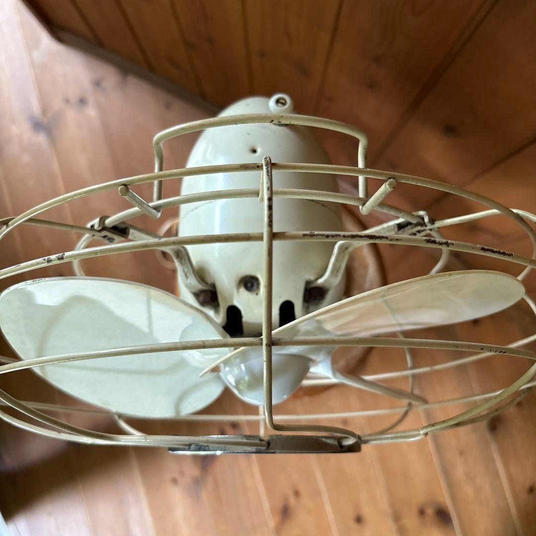 【MITSUBISHI】三菱電機 扇風機 昭和レトロ ホワイト 古道具ビンテージ