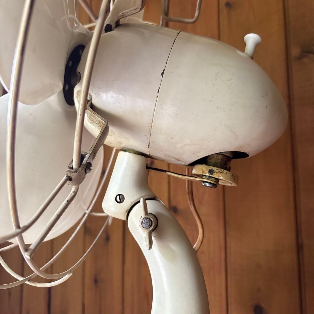 【MITSUBISHI】三菱電機 扇風機 昭和レトロ ホワイト 古道具ビンテージ