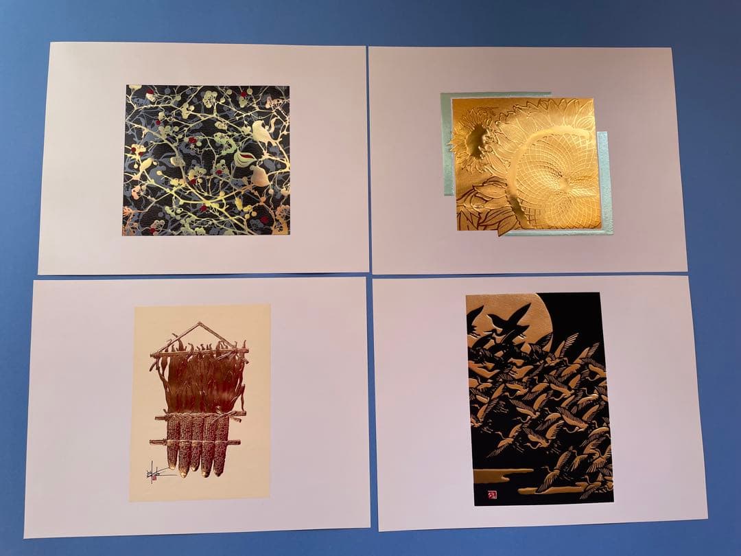 箔押し　カレンダー　12ヶ月　絵柄　48点