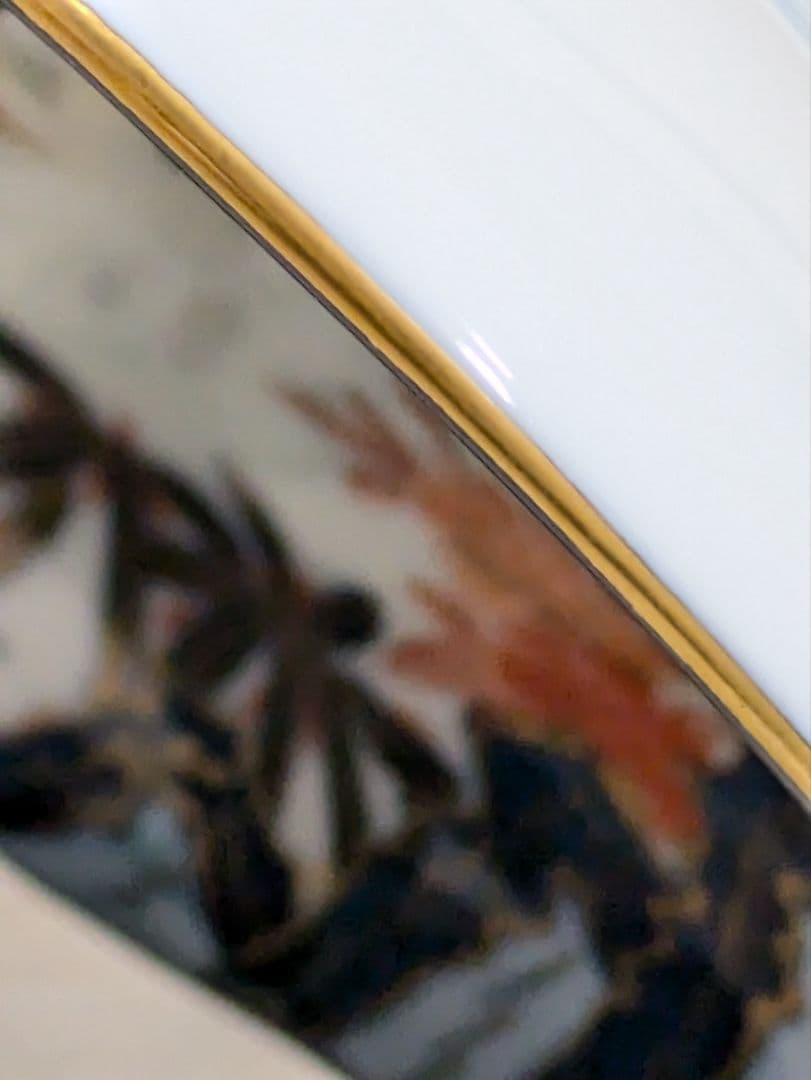 ketty　波佐見焼　林九郎作　梅型金彩鳳凰花模様　スタンド付　未使用美品