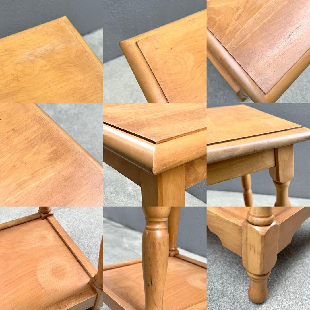 希少✴︎北海道民芸 2段 サイドテーブル ラック コンソール 花台 電話台 棚