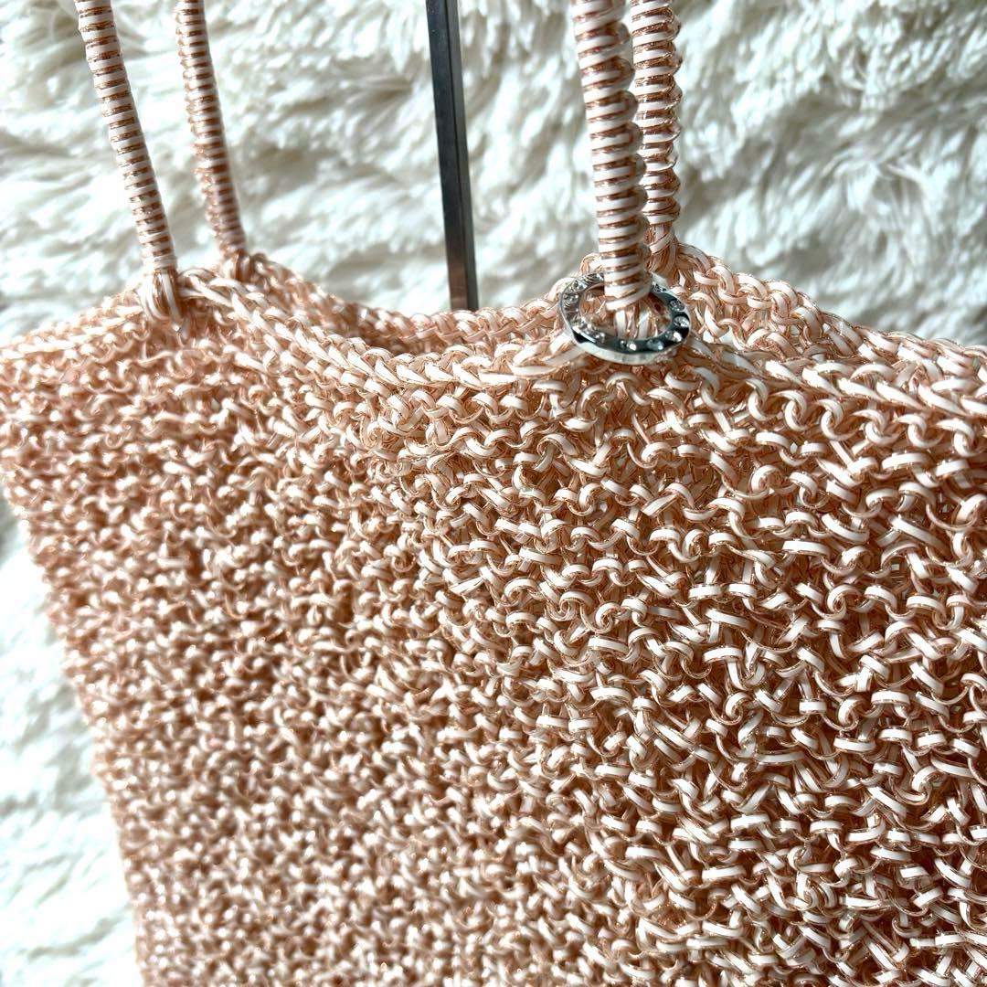 ふくあり様ANTEPRIMAワイヤーバッグ PVC スクエアラージ ピンク 希少