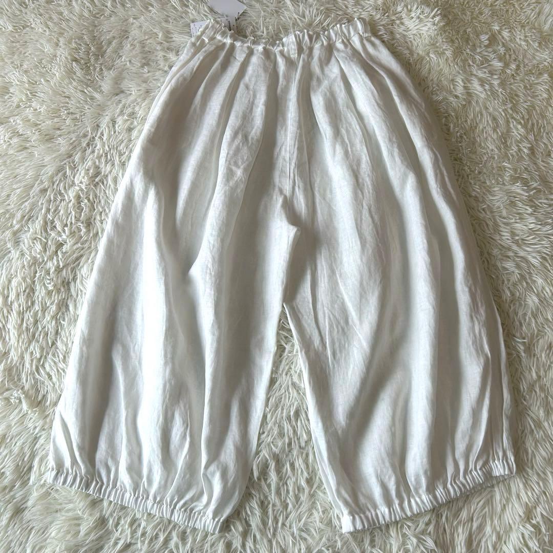 新品タグ付き　コットンハウスアヤ リネン コットン　バルーンパンツ　M ホワイト