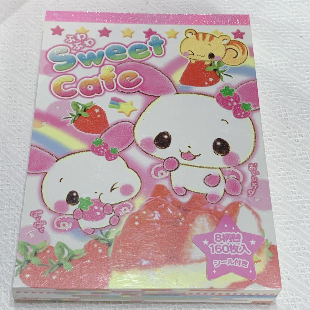 ウサギ イチゴ 平成レトロ メモ 未使用 平成レトロ メモ帳 sweet Cafe