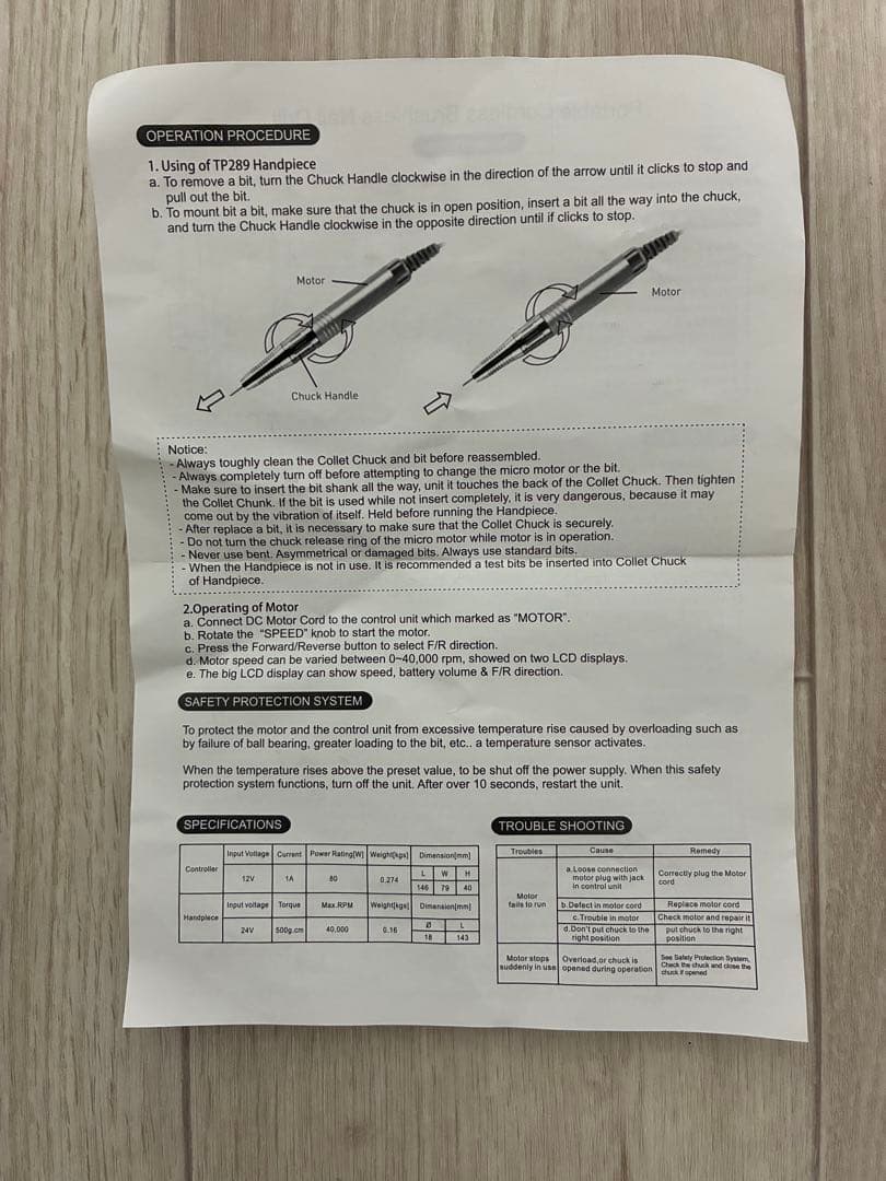 ネイル ドリル マシン TP289 充電 40000RPM コードレス