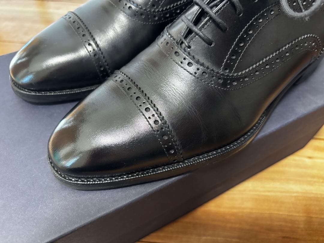 BEAMS F クォーターブローグ アノネイ　ボックスカーフ6.5 24.5cm