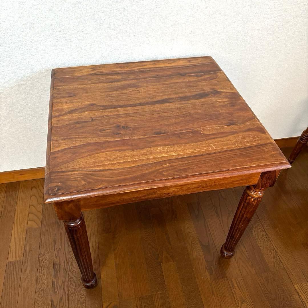 【良品】B-COMPANY ダイニングテーブル チェア ２脚 シーシャムウッド