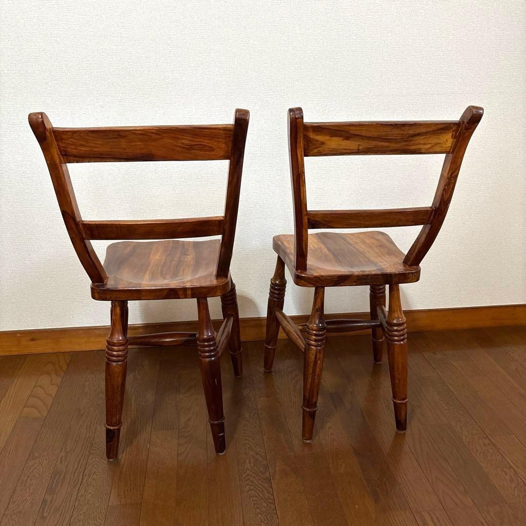 【良品】B-COMPANY ダイニングテーブル チェア ２脚 シーシャムウッド