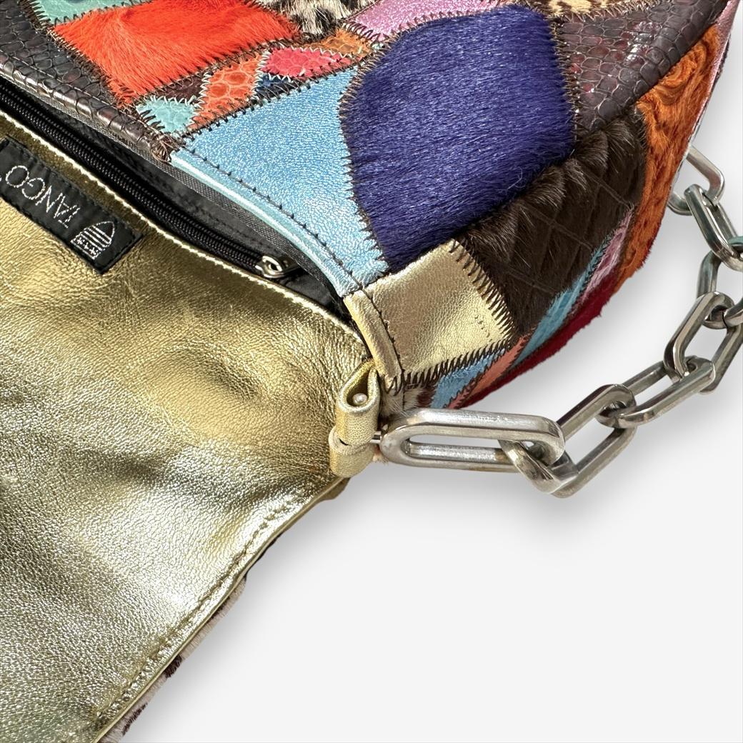 『TANGO』タイハイブランド レザーパッチワーク チェーンバッグ