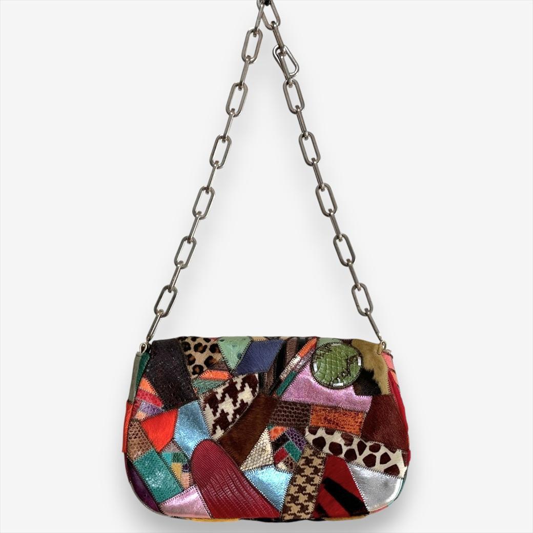 『TANGO』タイハイブランド レザーパッチワーク チェーンバッグ