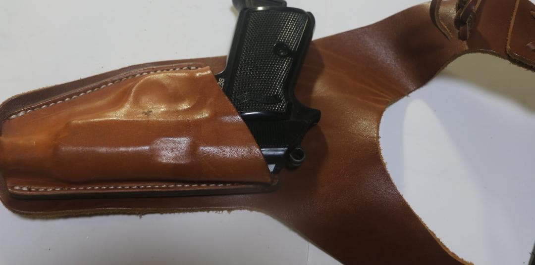 超貴重MGC ワルサーPPK用バーンズ・マーチンショルダーホルスター茶革