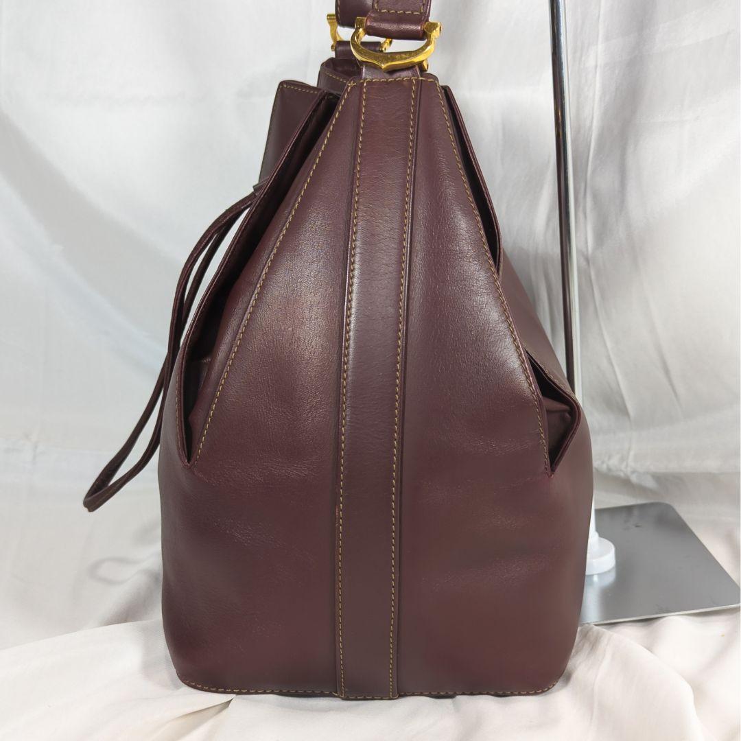 【美品】 カルティエ 巾着バッグ マストライン ワンショルダー カード 保存袋付