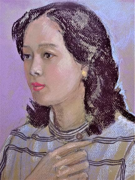 小島俊男 愛知県立芸術大学美術学部教授 パステル画 タイトル「婦人像」