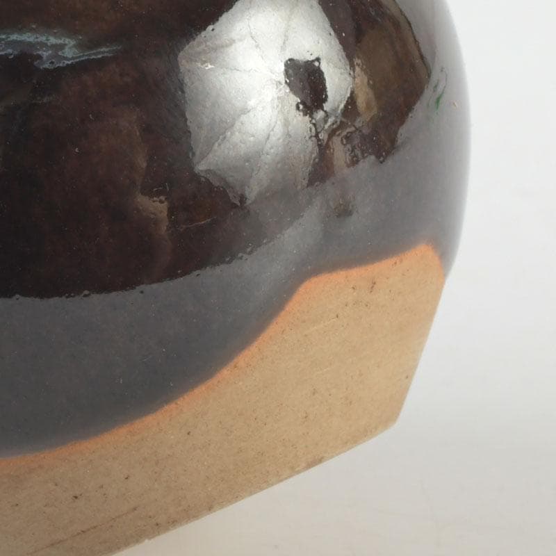 茶道具 瀬戸焼 桶谷定一造 文琳茶入 仕覆付 共箱 V