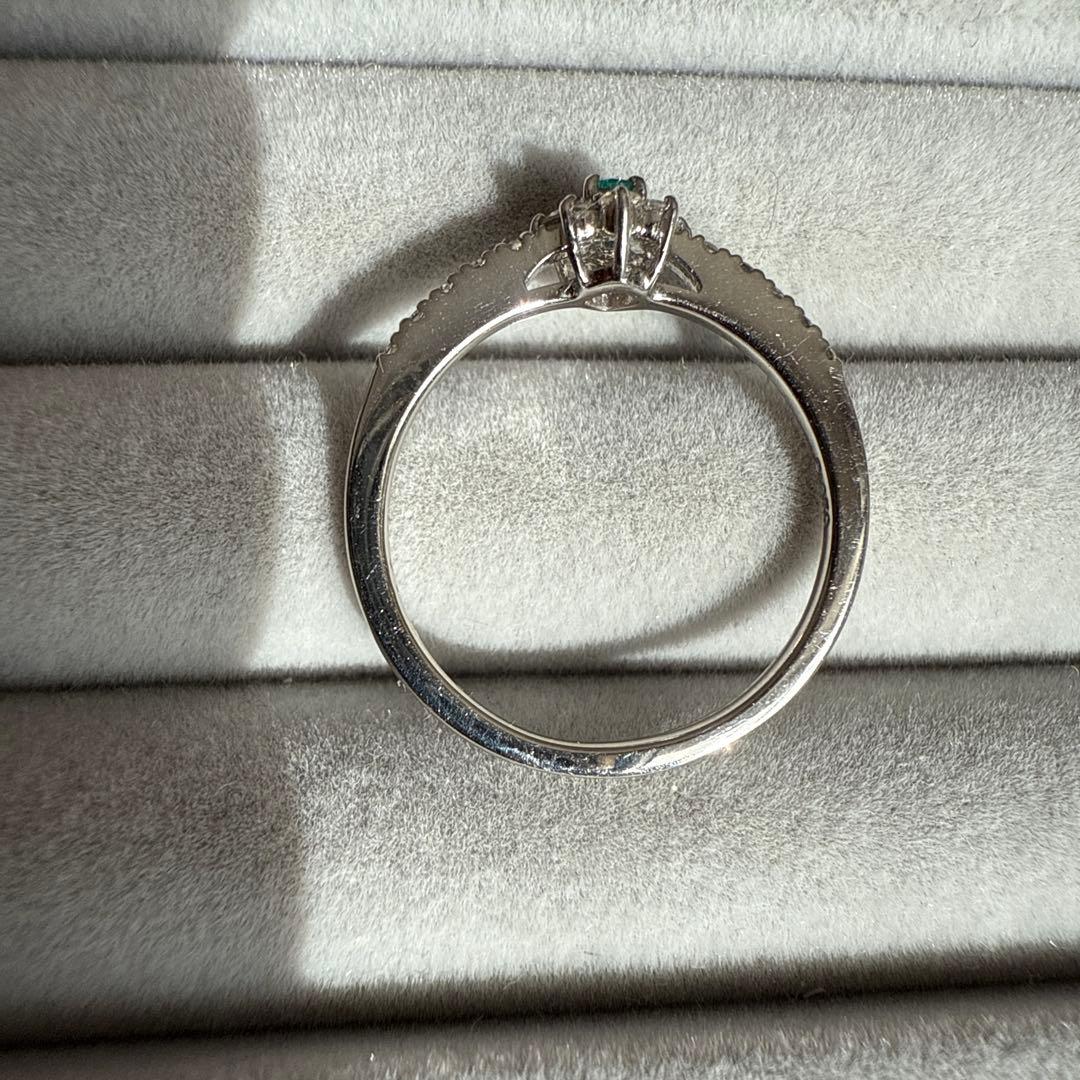 ブラジル産　非加熱パライバトルマリン　プラチナリング 11号　鑑別所付き