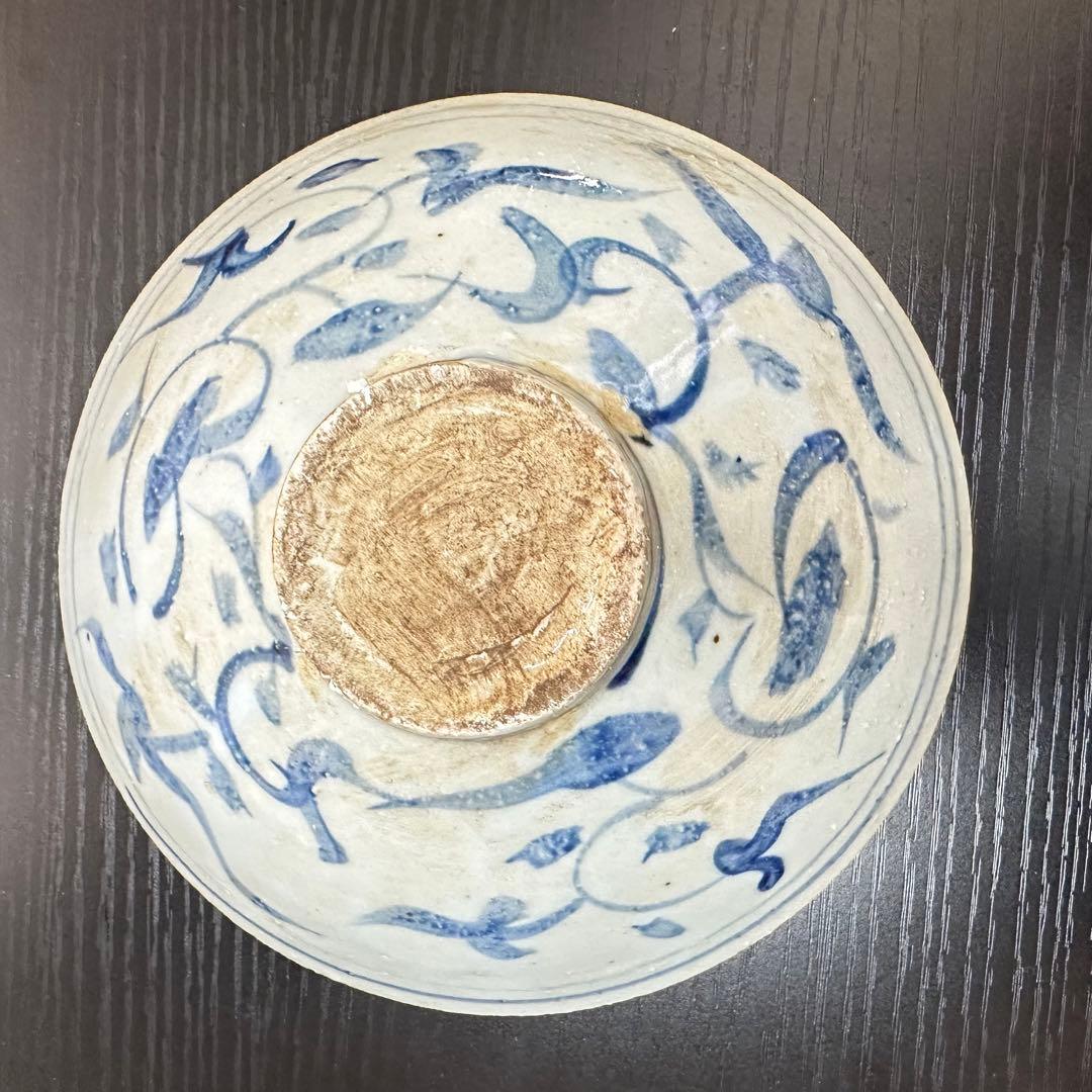 元代青花魚文碗中国古美術骨董品食器