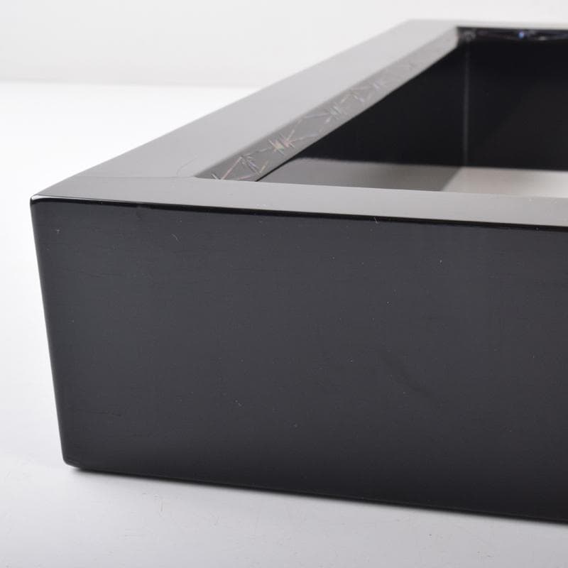 茶道具　塗師　道場宗廣作　青貝松葉蒔絵　炉縁　共箱　C　7052A