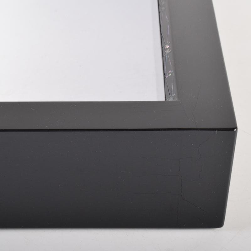 茶道具　塗師　道場宗廣作　青貝松葉蒔絵　炉縁　共箱　C　7052A