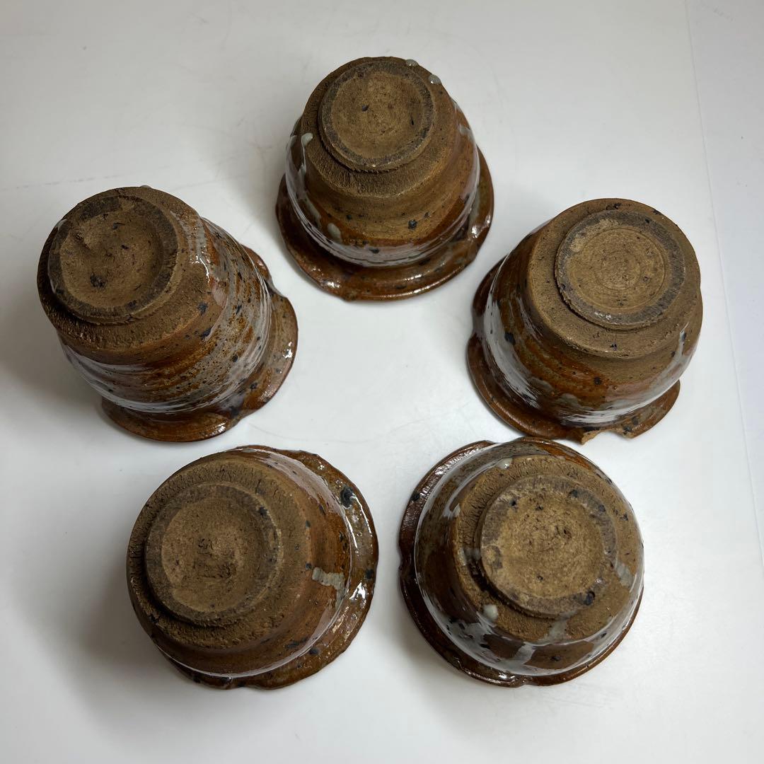 古唐津 絵唐津向付5客 口径約10㎝ 東Y7-1112☆