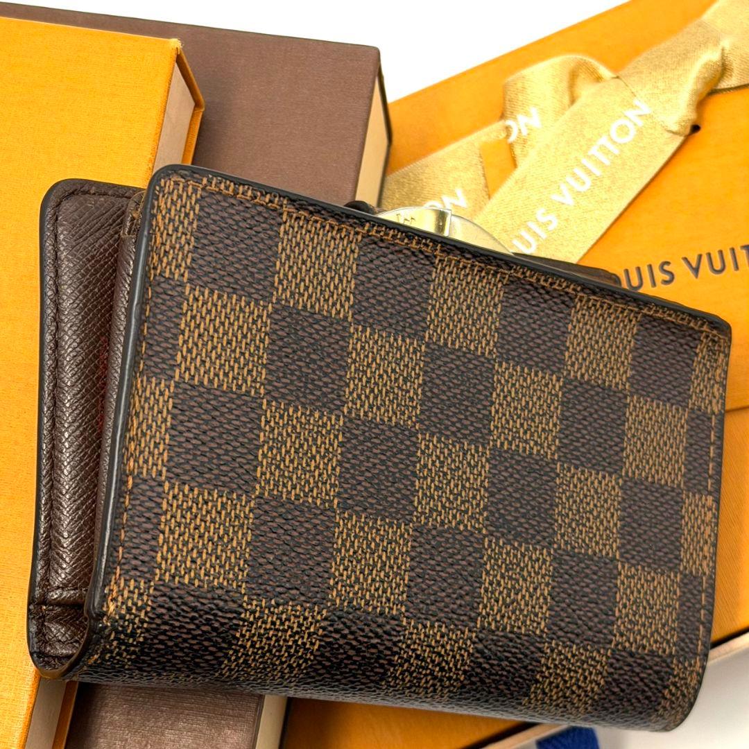 ルイヴィトン ダミエ ヴィエノワ ガマ口 二つ折り 財布 N61674 お得