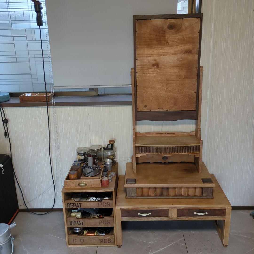 アンティーク文机 花台 飾り台 サイドテーブル 古道具