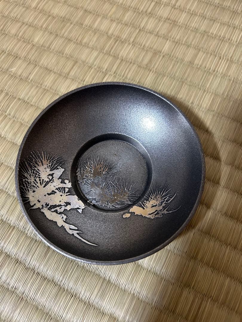 錫　茶托　錫師　松下喜山　5客セット