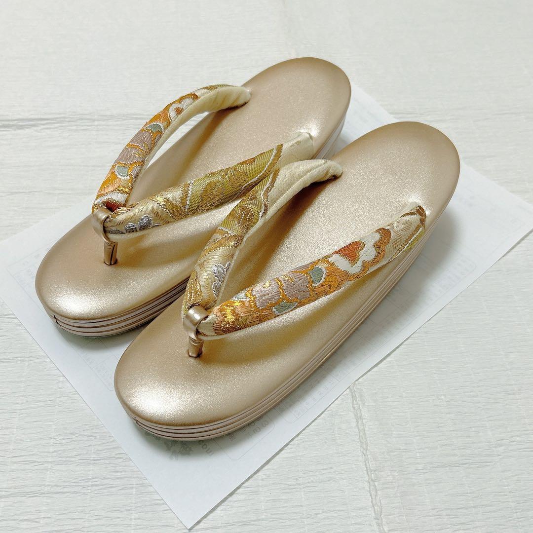 神田胡蝶　和装バッグ　草履　セット　L寸　フォーマル　振袖　成人式　正絹帯地