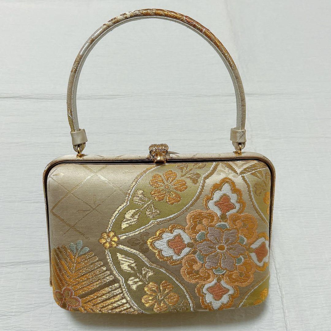 神田胡蝶　和装バッグ　草履　セット　L寸　フォーマル　振袖　成人式　正絹帯地