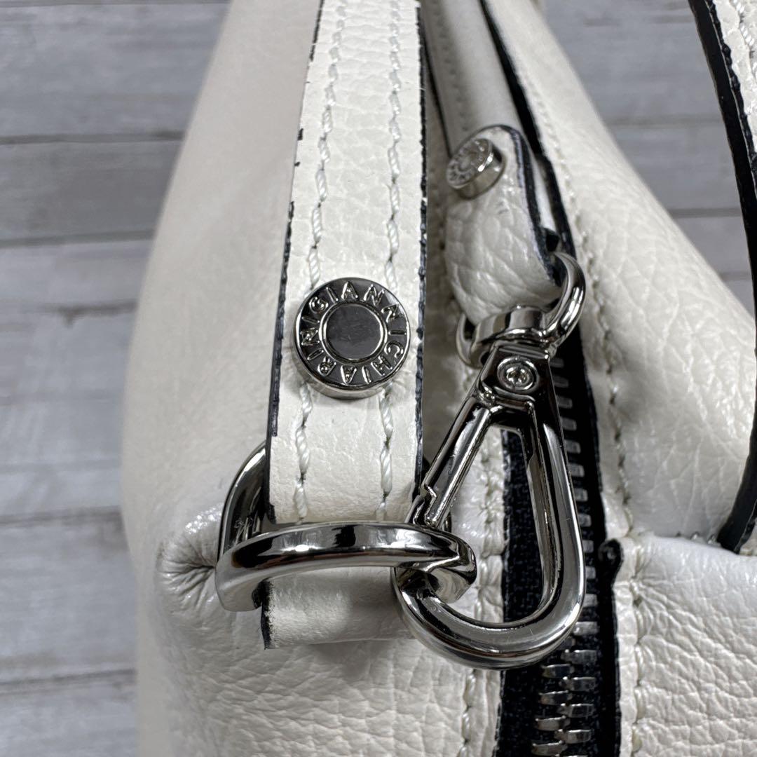 GIANNI CHIARINI アリファ M ショルダーバッグ ホワイト レザー