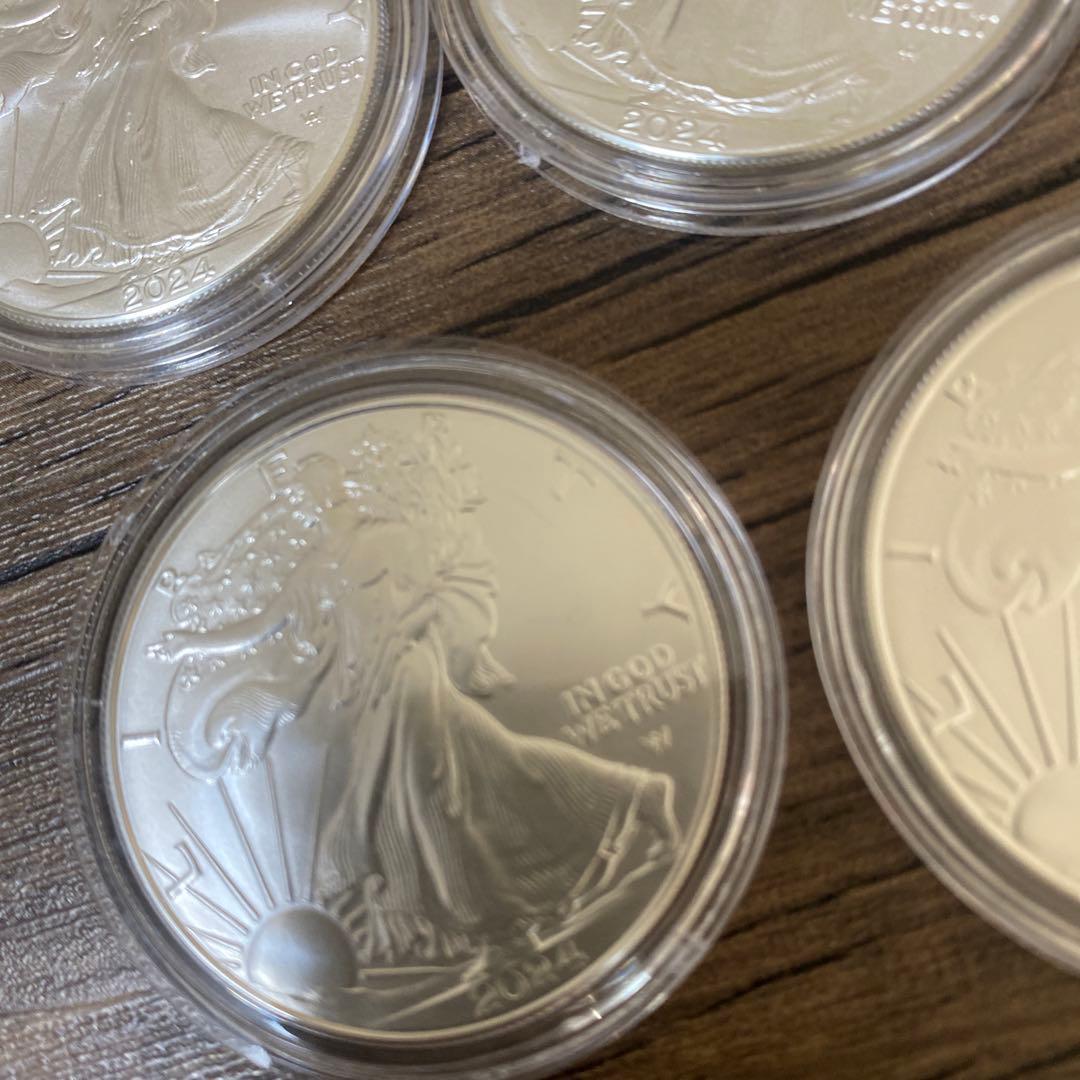 純銀 1オンス 5枚セット 2024年 アメリカ イーグル・ウォーキングリバティ