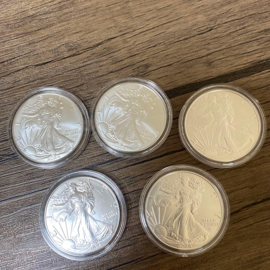 純銀 1オンス 5枚セット 2024年 アメリカ イーグル・ウォーキング