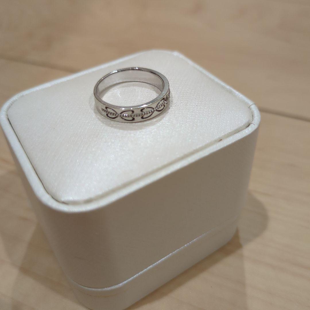 指輪　K10WG 0.02カラット　デザインリング