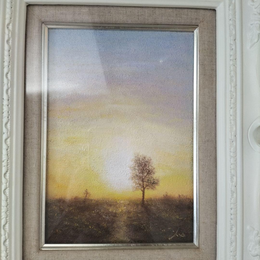 藤田高明　日に向う　2015　ミクストメディア　油彩画　心象風景　額縁付き